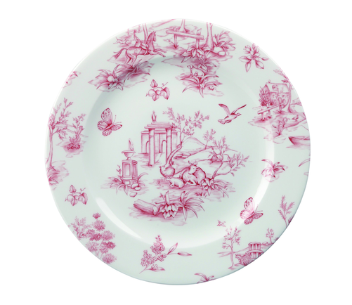 Talerz płytki okrągły ø 210 mm | CHURCHILL, Vintage Prints Cranberry Toile