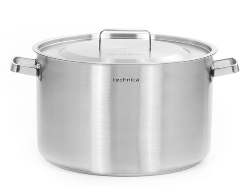 Garnek niski 31,4 l o średnicy 400 mm z pokrywką ze stali nierdzewnej | TECHNICA, Platinum Line