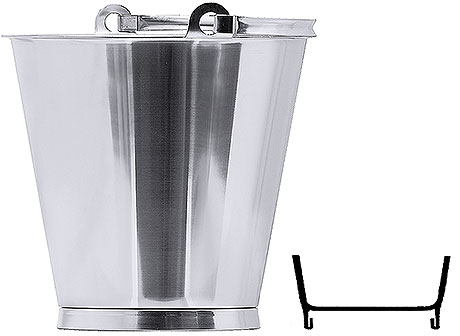 Wiadro ze stali nierdzewnej bez pokrywki, 15 l, o średnicy 325 mm | CONTACTO, 416/015