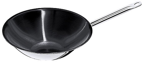 Wok ze stali nierdzewnej z płaskim dnem i powłoką non-stick, o średnicy 360 mm, 5 l | CONTACTO, 523/360