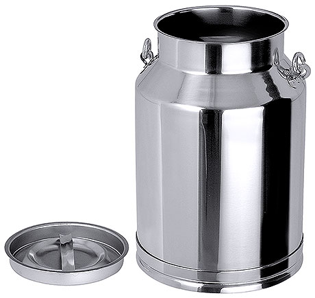 Bańka ze stali nierdzewnej z pokrywką, 10 l, o średnicy 225 mm | CONTACTO, 3032/010