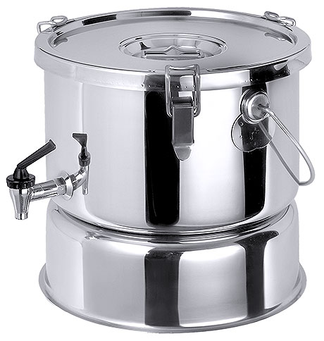 Termos ze stali nierdzewnej z kranem i pokrywką,20 l, o średnicy 320 mm | CONTACTO, 3083/020