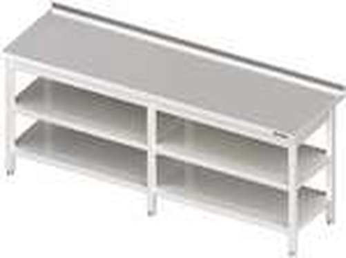 Stół przyścienny z dwoma półkami 2500x700x850 mm | STALGAST, 980077250