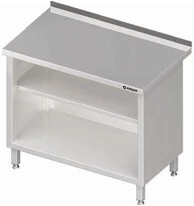 Stół przyścienny zabudowany z dwoma półkami 1100x600x850 mm | STALGAST, 980136110