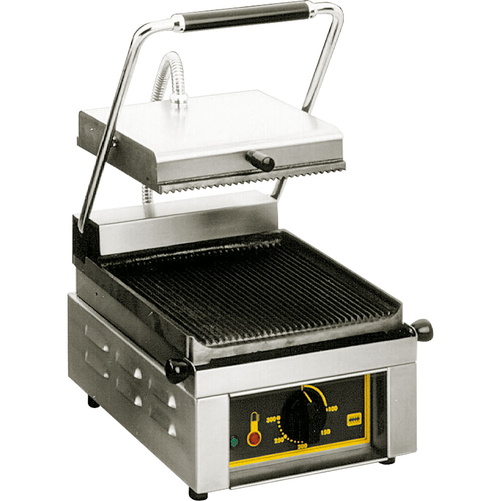 Kontakt grill elektryczny, ryflowany, 2 kW, 330x385x220 mm | ROLLER GRILL, 777213