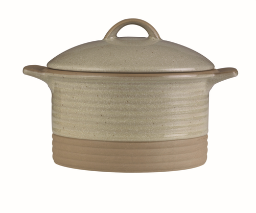 Miska okrągła z uchwytami i pokrywką ø 159 mm, 530 ml | CHURCHILL, Igneous Natural