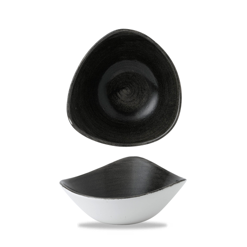 Talerz głęboki trójkątny ø 185 mm, 370 ml | CHURCHILL, Stonecast Patina Iron Black