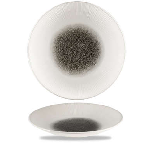 Talerz płytki okrągły na stopie ø 255 mm | CHURCHILL, Bamboo Quartz Black