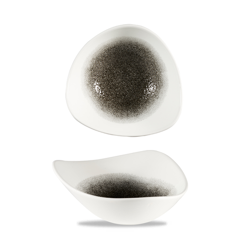 Talerz głęboki trójkątny ø 185 mm, 370 ml | CHURCHILL, Studio Prints Raku Quartz Black