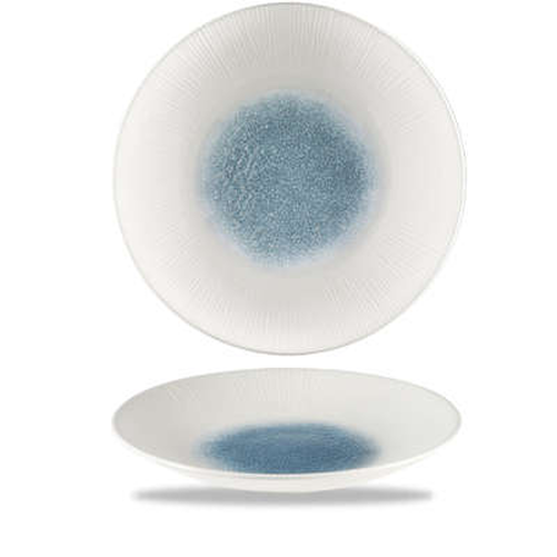 Talerz płytki okrągły na stopie ø 255 mm | CHURCHILL, Bamboo Topaz Blue