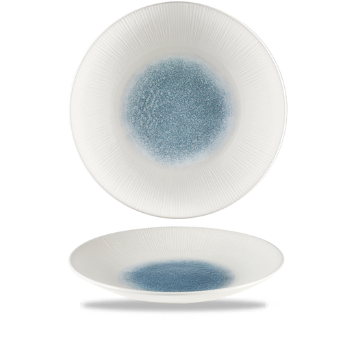 Talerz płytki okrągły na stopie ø 255 mm | CHURCHILL, Bamboo Topaz Blue