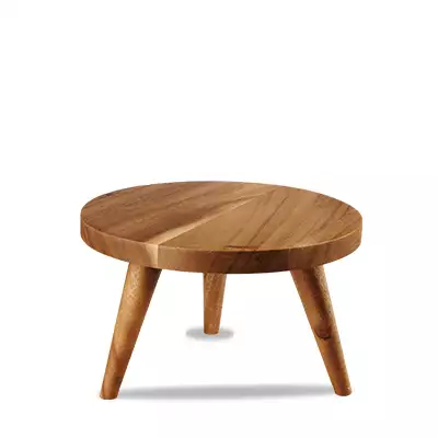 Stojak drewniany okrągły, wys. 100 mm | CHURCHILL, Buffetscape Wood Natural Acacia