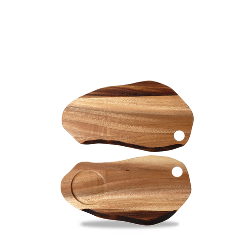 Taca drewniana o organicznym kształcie, 320x170 mm | CHURCHILL, Buffetscape Wood Natural Acacia