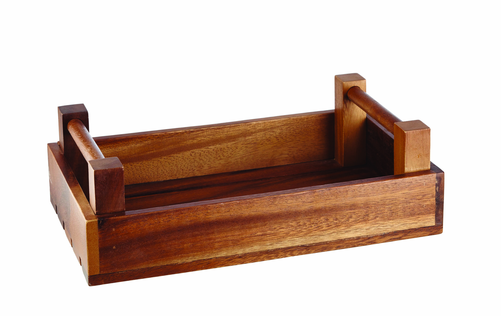 Stojak drewniany prostokątny, 330x200x100 mm | CHURCHILL, Wood Brown Acacia