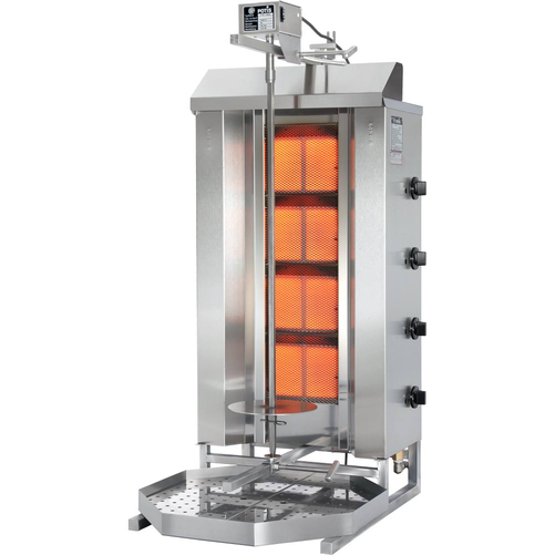 Gyros, kebab gazowy, GD 4/S, moc 14 kW, 640x510x1120 mm | POTIS, 777541