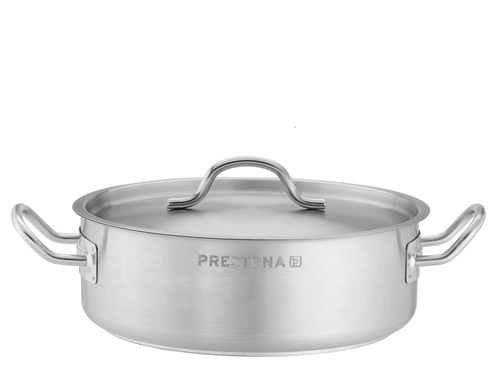 Garnek niski 3,6 l o średnicy 240 mm z pokrywką ze stali nierdzewnej | PRESTONA, 210122