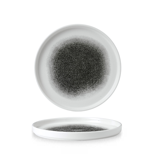 Talerz płytki okrągły z rantem ø 210 mm | CHURCHILL, Studio Prints Raku Quartz Black