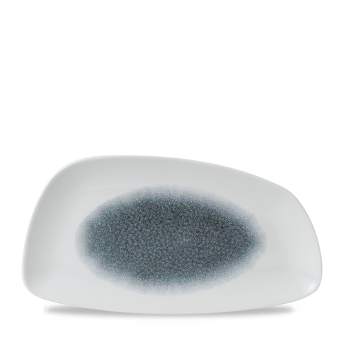 Talerz płytki o nieregularnym kształcie 350x185 mm | CHURCHILL, Stuido Prints Raku Topaz Blue