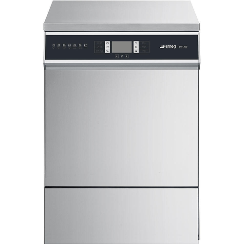 Zmywarka z systemem świeżej wody, z termodezynfekcją, szybkie programy, sterowanie elektroniczne, 6,7 kW, 600x600x850 mm | SMEG, SWT260-1