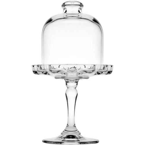 Mini patera z kloszem, szklana, wysokość 187 mm | PASABAHCE, 545018