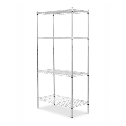 Regał 4-półkowy 900x450x1800 mm ze stali chromowanej | TECHNICA, Silver Line