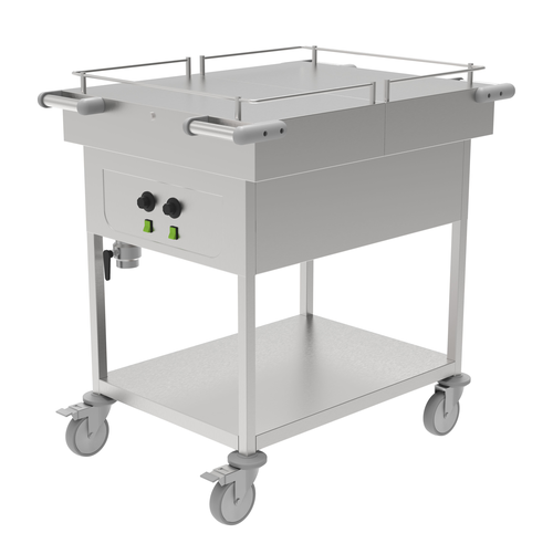 Bemar z rozsuwanym blatem, na szkielecie, 2xGN1/1, 987x750x1015 mm | DORA METAL, DM-98222/2