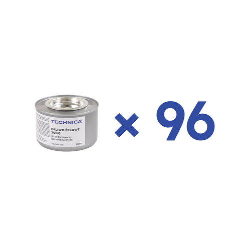 [Zestaw] 96 x Paliwo żelowe do podgrzewaczy gastronomicznych 200 g