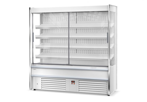 Regał chłodniczy przeszklony zamykany, ze stali nierdzewnej i malowanej, 1960x2020x700 mm | RAPA, RCH-SR