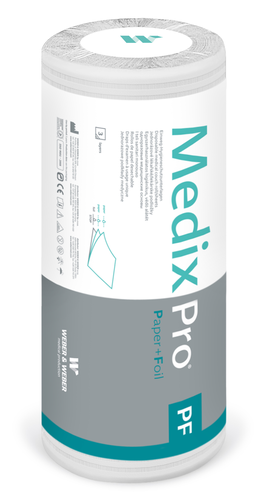Rolka medyczna bibułowo-foliowa MedixPro o szerokości 50 cm, bez perforacji na rolce 40 m | WEBER&WEBER, MedixPro