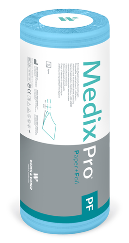 Rolka medyczna bibułowo-foliowa MedixPro o szerokości 50 cm, bez perforacji na rolce 40 m | WEBER&WEBER, MedixPro