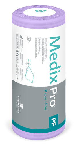 Rolka medyczna bibułowo-foliowa MedixPro o szerokości 50 cm, bez perforacji na rolce 40 m | WEBER&WEBER, MedixPro
