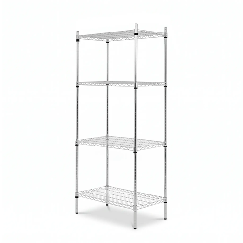 Regał 4-półkowy 750x450x1800 mm ze stali chromowanej | TECHNICA, Silver Line