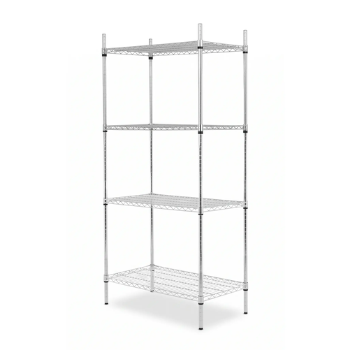 Regał 4-półkowy 900x450x1800 mm ze stali chromowanej | TECHNICA, Silver Line