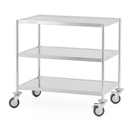 Wózek kelnerski 3-półkowy bez uchwytów ze stali nierdzewnej 860x540x810 mm | TECHNICA, Silver Line