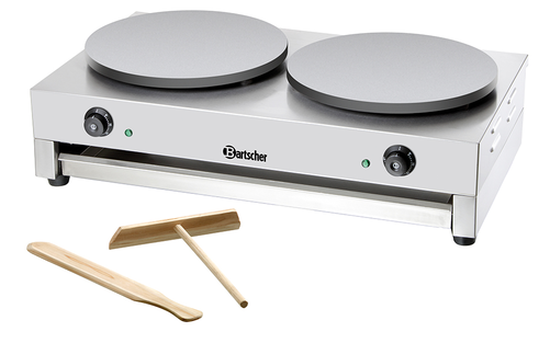 Naleśnikarka podwójna elektryczna z żeliwną płytą grzejną, średnica 400 mm | BARTSCHER, 104457