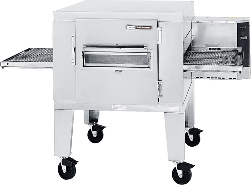 Piec do pizzy przelotowy/taśmowy 1 komorowy na podstawie, taśma 1854x813 mm, elektryczny 27 KW, rozmiar pieca - 1981x1473x1321 mm | LINCOLN, Impinger I 1400 Series