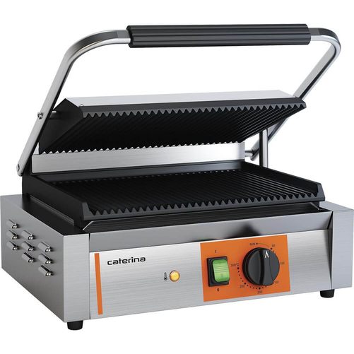 Kontakt grill, Panini, ryflowany, 2,2 kW, 360x430x200 mm | CATERINA, 742038