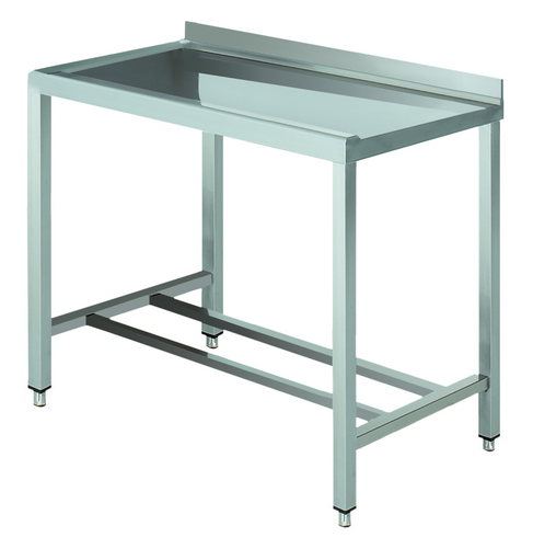 Stół wyładowczy na 2 nogach z podłączeniem zmywarki z lewej strony ze stali nierdzewnej, 1100x700x850 mm, Eco Line | EDENOX, DTL-117 4L MB