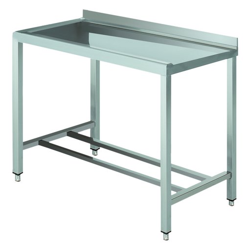 Stół wyładowczy na 2 nogach z podłączeniem zmywarki z lewej strony ze stali nierdzewnej, 1200x700x850 mm, Eco Line | EDENOX, DTL-127 4L MB