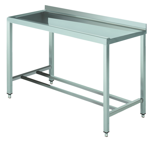 Stół wyładowczy na 2 nogach z podłączeniem zmywarki z lewej strony ze stali nierdzewnej, 1300x700x850 mm, Eco Line | EDENOX, DTL-137 4L MB