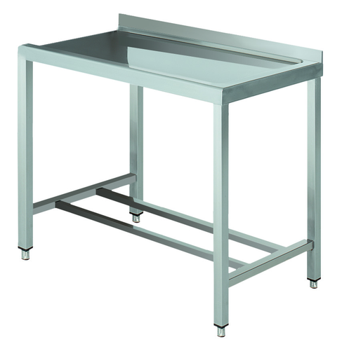 Stół wyładowczy na 2 nogach z podłączeniem zmywarki z prawej strony ze stali nierdzewnej, 1100x700x850 mm, Eco Line | EDENOX, DTR-117 4L MB