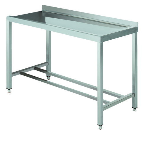 Stół wyładowczy na 2 nogach z podłączeniem zmywarki z prawej strony ze stali nierdzewnej, 1300x700x850 mm, Eco Line | EDENOX, DTR-137 4L MB