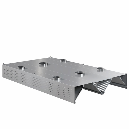 Okap centralny kompensacyjny trapezowy ze stali nierdzewnej, 3200x1800x450 mm, Eco Line | EDENOX, CEHC-3218/2