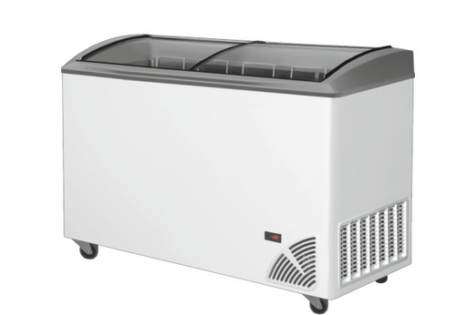 Witryna mroźnicza skrzyniowa z szybą wypukłą ze wskaźnikiem temperatury i elektronicznym sterownikiem, 313 l, 1260x643x925 mm | BYFAL, ARO-406/2