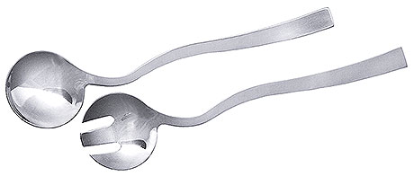 Łyżka i widelec do sałatek ze stali nierdzewnej, 70x70x290 mm, zestaw | CONTACTO, 7777/002