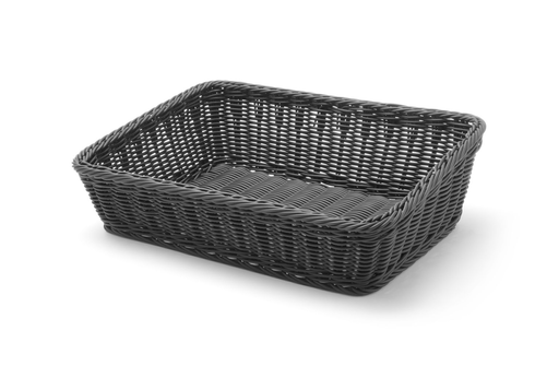 Kosz skośny prostokątny 400x300x120 mm, czarny | HENDI, 426678