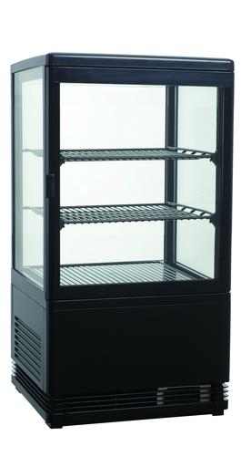 Witryna chłodnicza nastawna czarna z oświetleniem LED, 58 l, 428x386x810 mm | TECHNICA, Cold Line