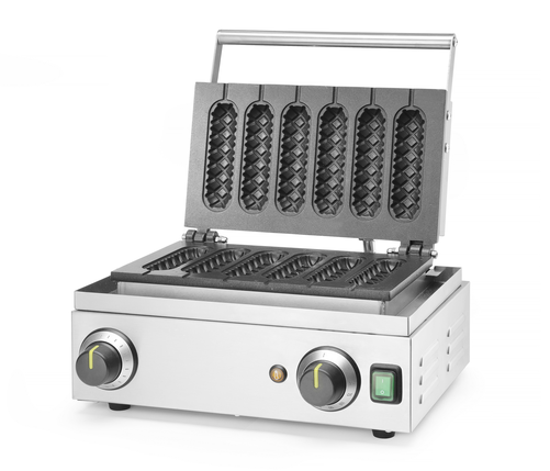 Gofrownica na 6 gofrów, 1.55 kW, 230 V, 390x340x245 mm, inox, | HENDI, 212189