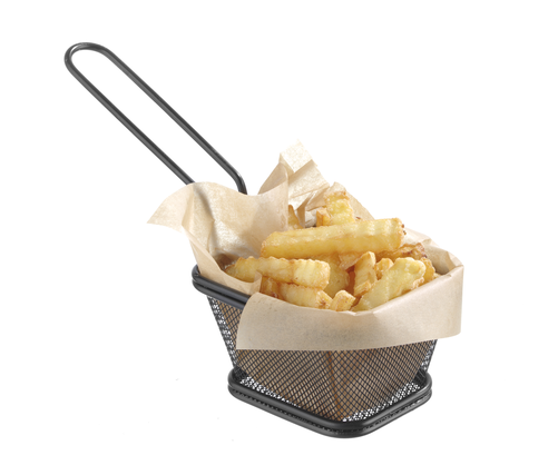 Koszyk miniaturowy do smażonych przekąsek 105x90x60 mm, czarny | HENDI, 425671