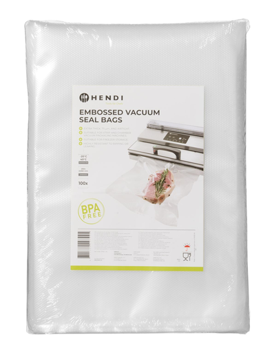 Moletowane worki do pakowarek listwowych 250x350 mm, przezroczyste, 100 szt. | HENDI, 297445